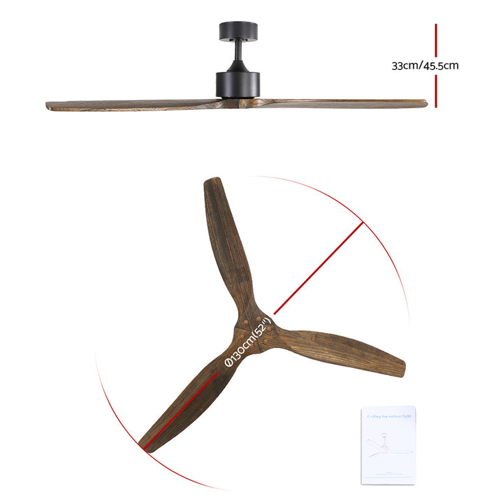 Devanti 52” Wooden Ceiling Fan with Remote – Indoor & Outdoor Use-NexHomeDecor