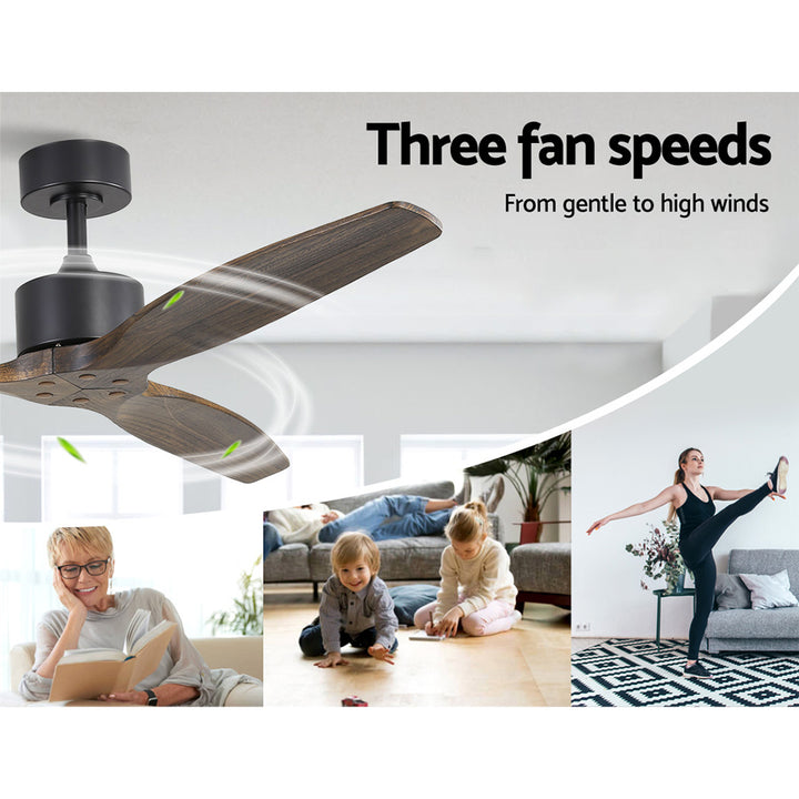 Devanti 52” Wooden Ceiling Fan with Remote – Indoor & Outdoor Use-NexHomeDecor