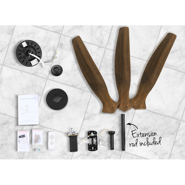 Devanti 52” Wooden Ceiling Fan with Remote – Indoor & Outdoor Use-NexHomeDecor