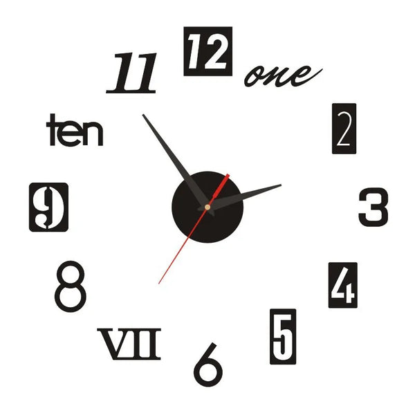 Frameless Wall Clock - Roman Numeral-NexHomeDecor