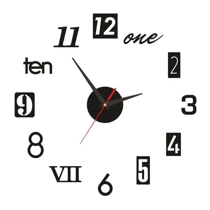 Frameless Wall Clock - Roman Numeral-NexHomeDecor